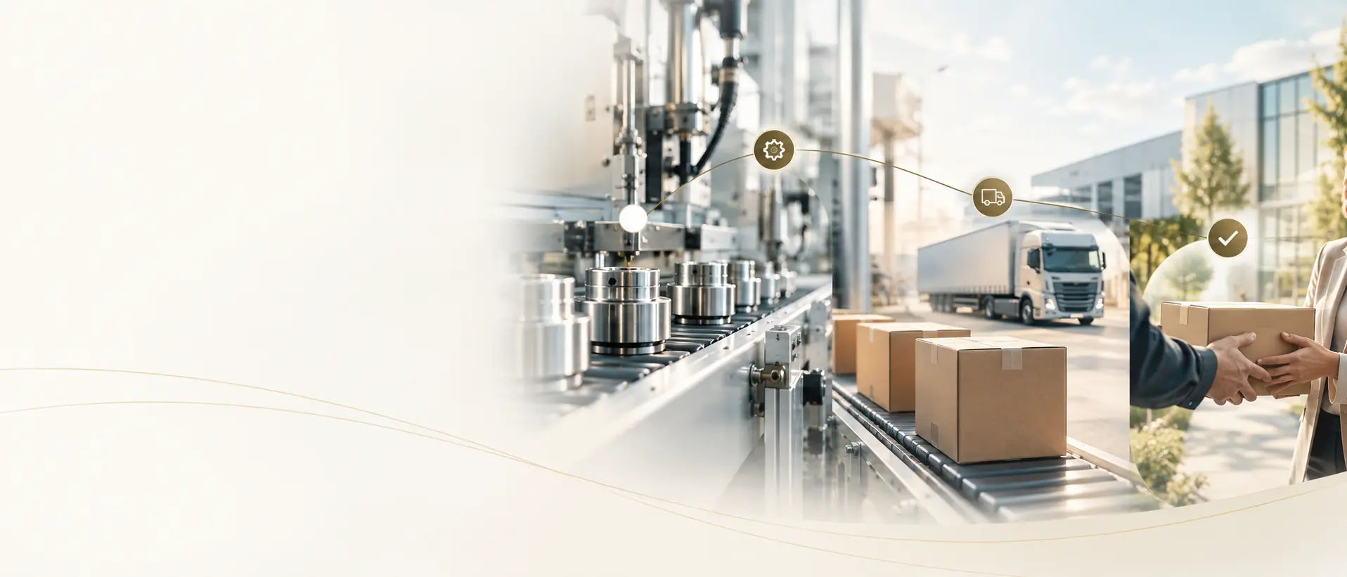 Visualisierung Produktion, Lieferung, Kunde